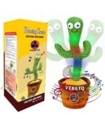 Dancing Cactus Toy For Kids | Talking, Singing Children Baby Plush Electronic Toys Voice Recording Repeats What You Say Led Lights - Green - Image 3